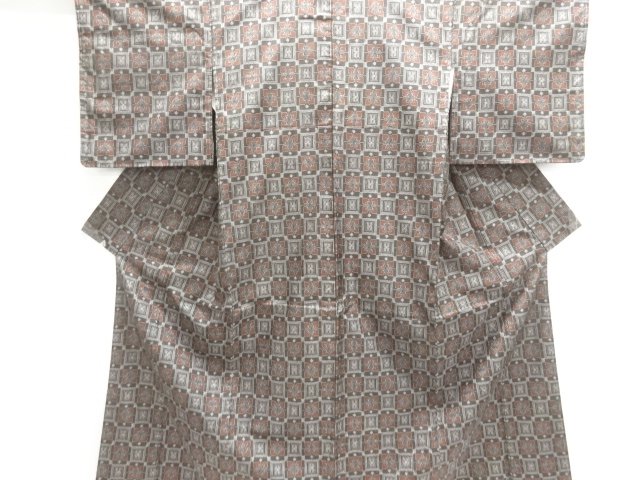 JAPANESE KIMONO / UNUSED MURAYAMA TSUMUGI / MICHIYUKI ENSEMBLE / WOVEN ABSTRACT PATTERN 